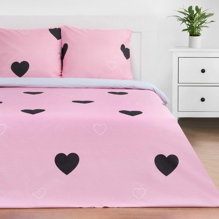 КПБ "Этель" 1.5 сп Pink heart, поплин 125 г/м2