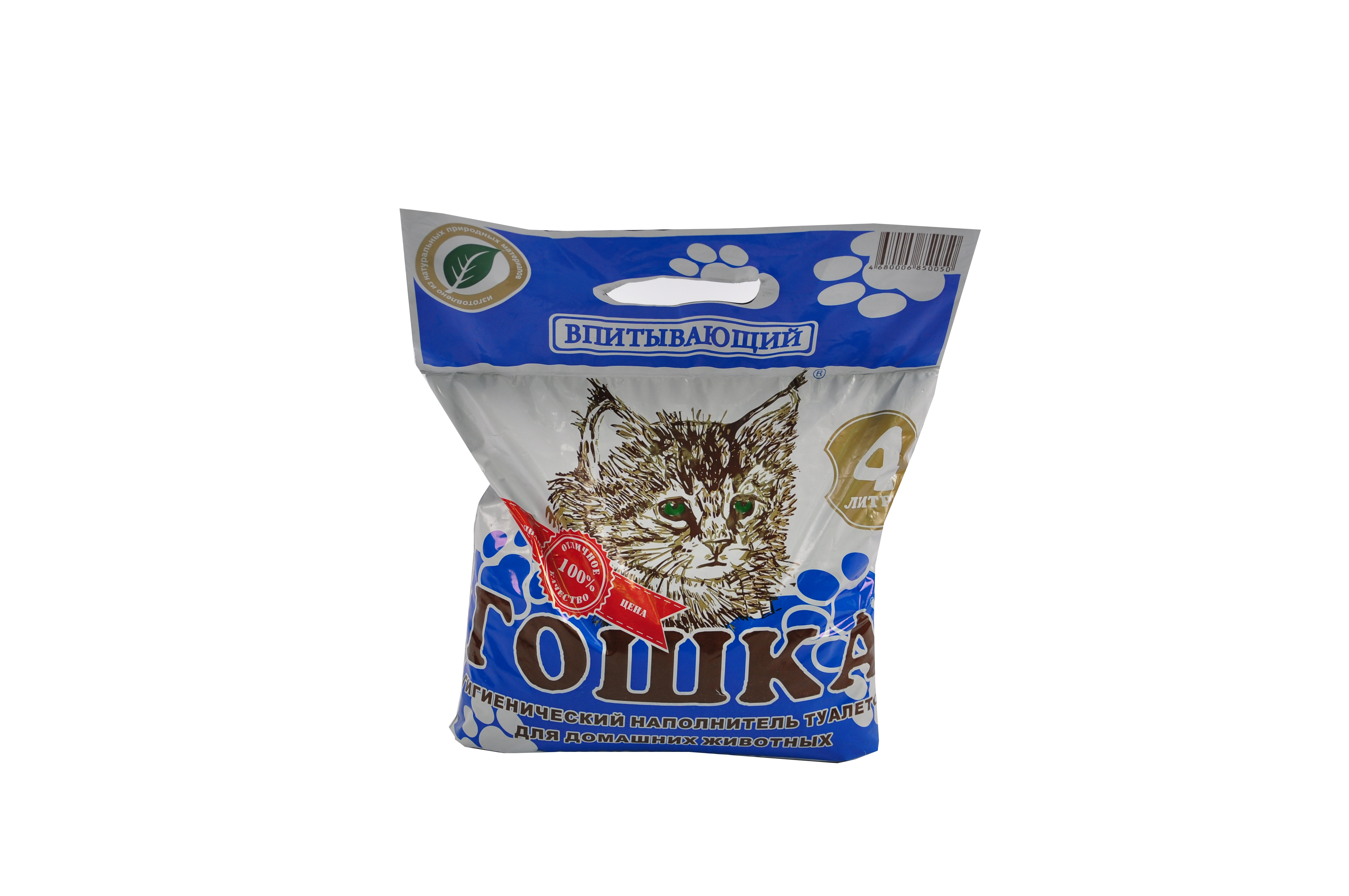 Наполнитель Гошка впитывающий, синий, 4 л 
