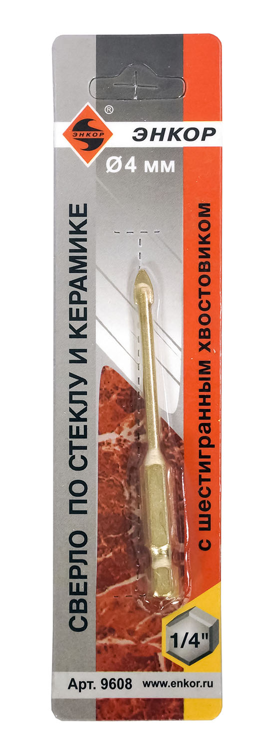 Сверло для стекла и керамики (4 мм; 1/4") Энкор