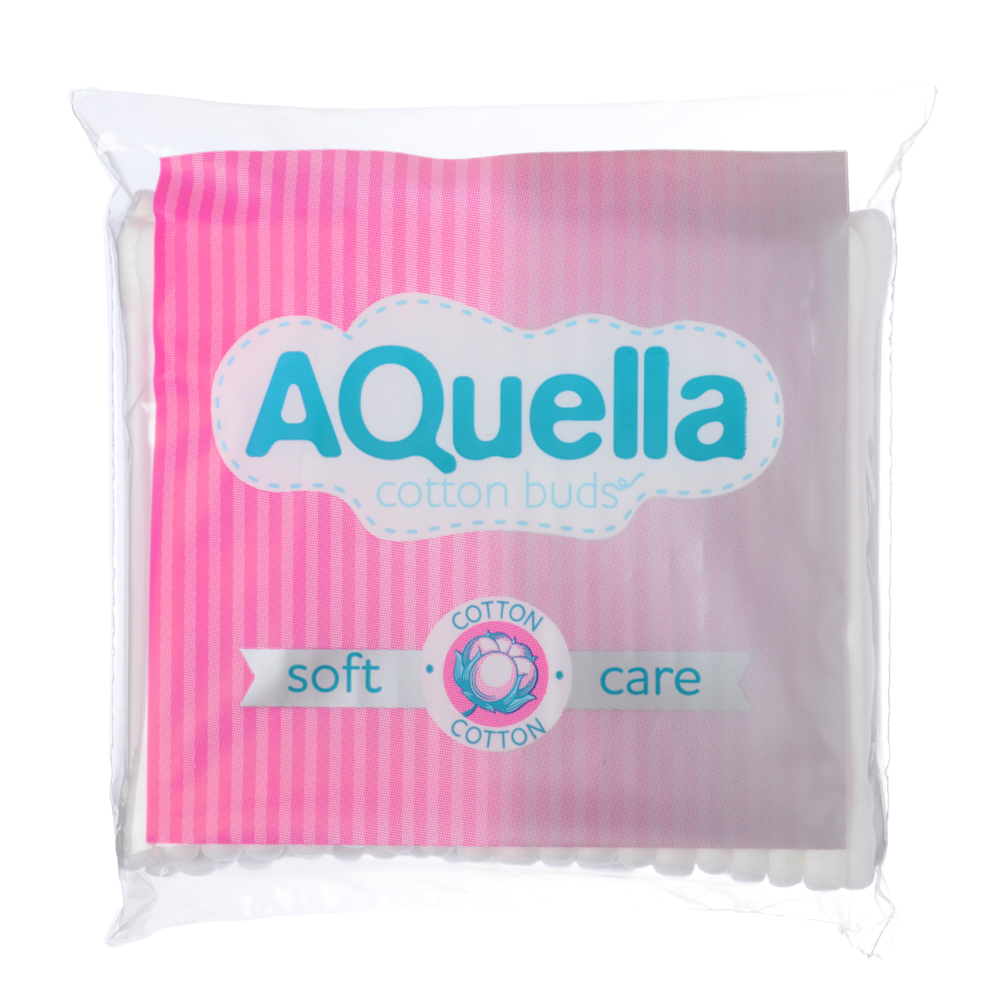Ватные палочки AQUELLA, п/э пакет, 100 шт