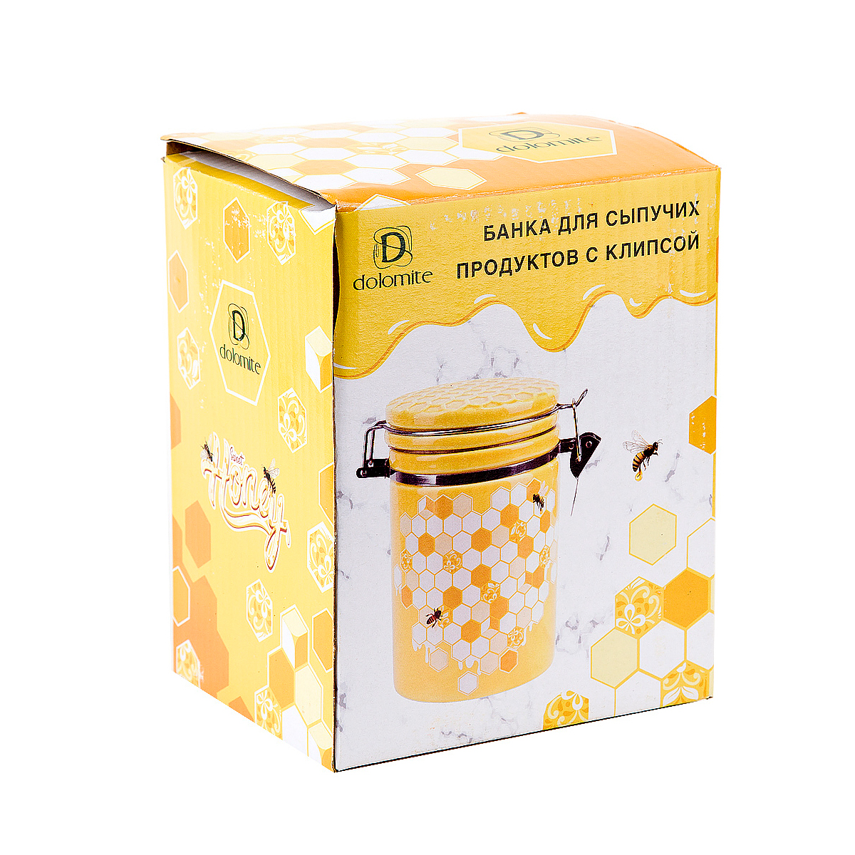 Банка для сыпучих продуктов с клипсой "Honey", 630 мл, Dolomite, L2520968