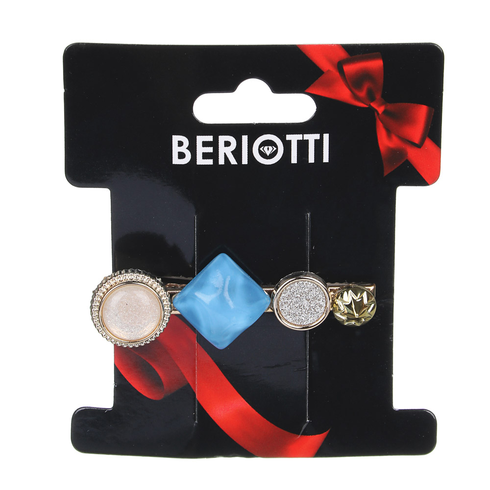 BERIOTTI Заколка, биж.сплав, пластик, 6см, 2 дизайна, ПР
