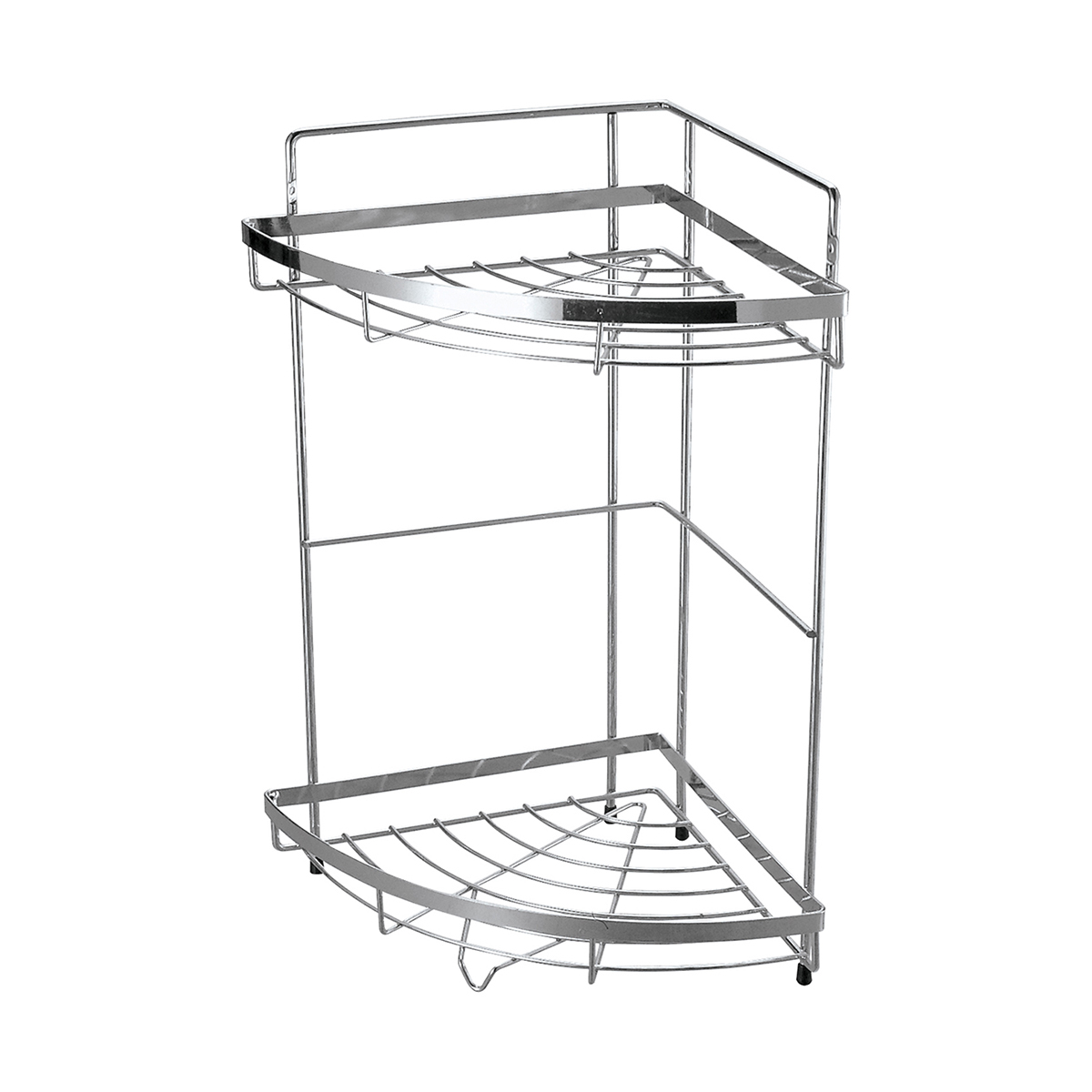 Полка для ванной угловая Рыжий кот Cozy-CR-2, 2-х ярусная, 24,5 x 24,5 x 38 см, хромированная