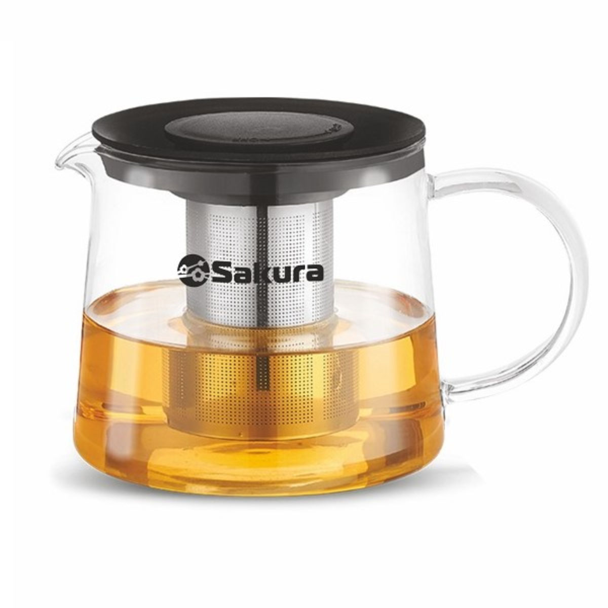 Чайник заварочный стекл. SAKURA  1.5л,боросиликатное стекло