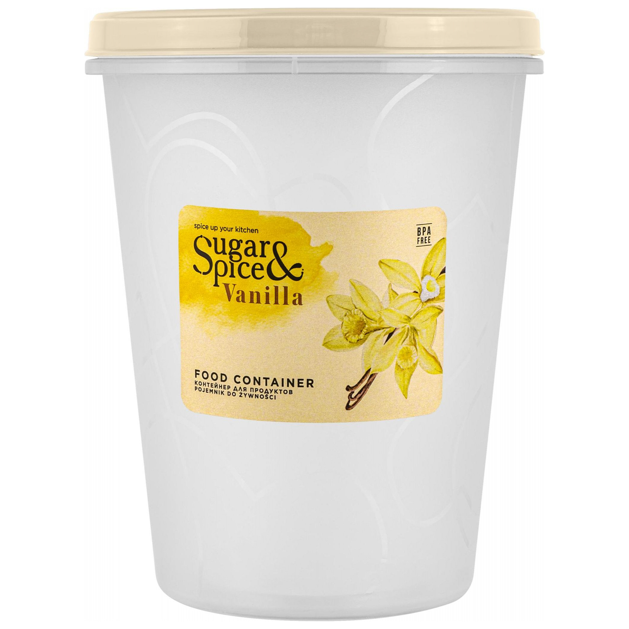 Банка для продуктов Sugar&Spice Vanilla с завинчивающейся крышкой, 1 л, латте