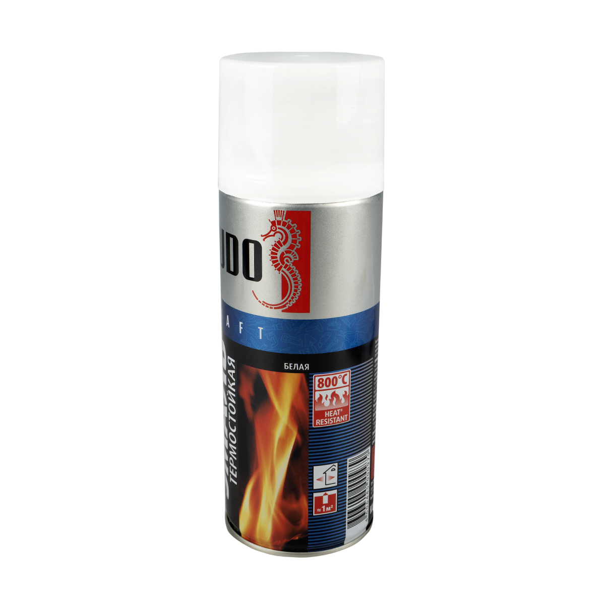 Аэрозольная краска термостойкая Kudo KU-5003, 520 мл, белая