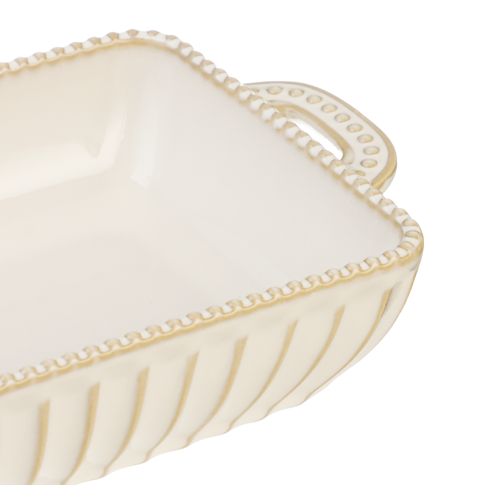 BY COLLECTION Форма для запекания и сервировки прямоугол.с ручками, керамика, 26,5х15х5,5см, бел.