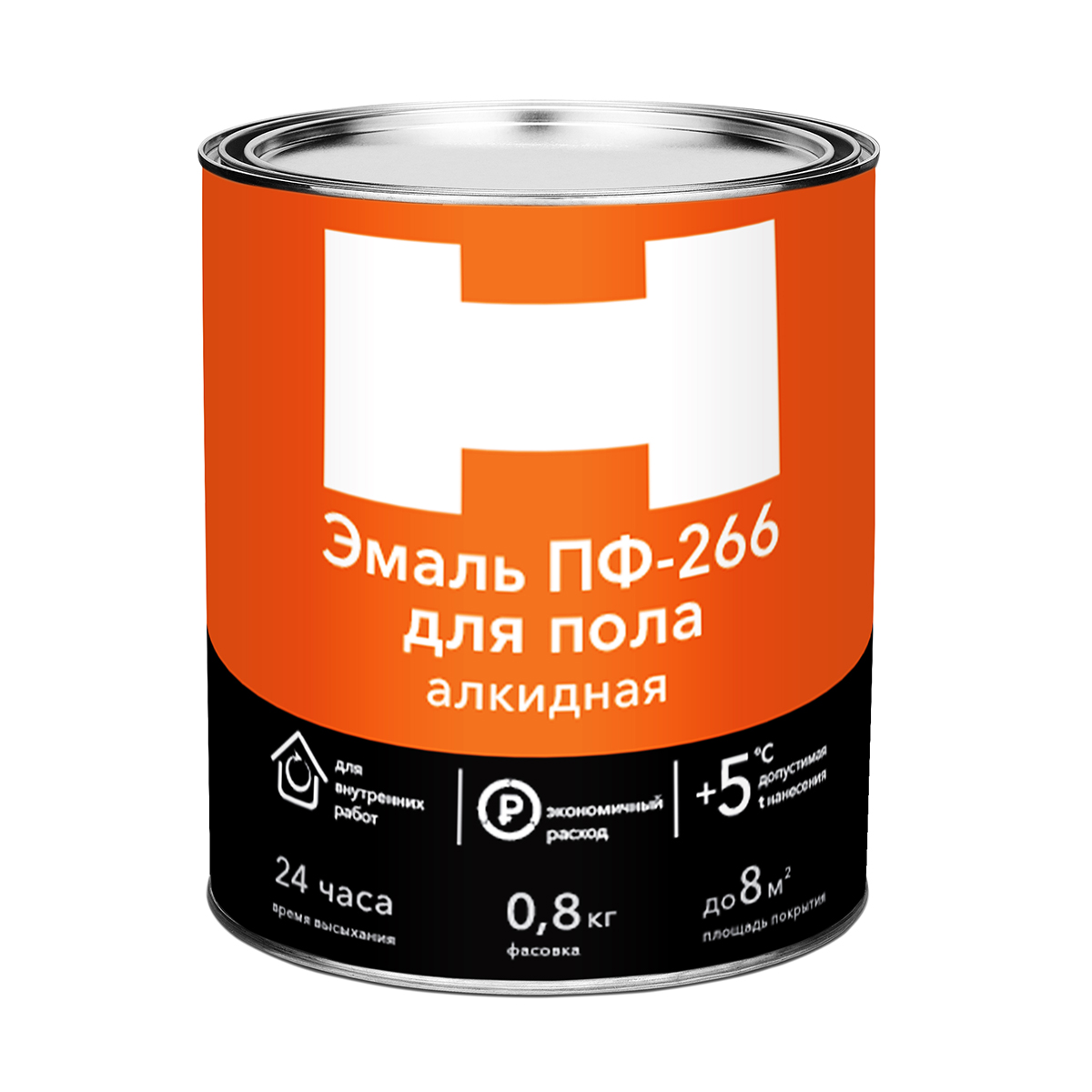 Эмаль ПФ-266 для пола H, алкидная, глянцевая, 0,8 кг, желто-коричневая ХХХ