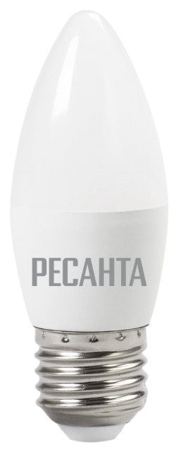 Лампа светодиодная LL-R-С37-6W-230-4K-E27 (свеча, 6Вт, нейтр., Е27) Ресанта 76/1/10