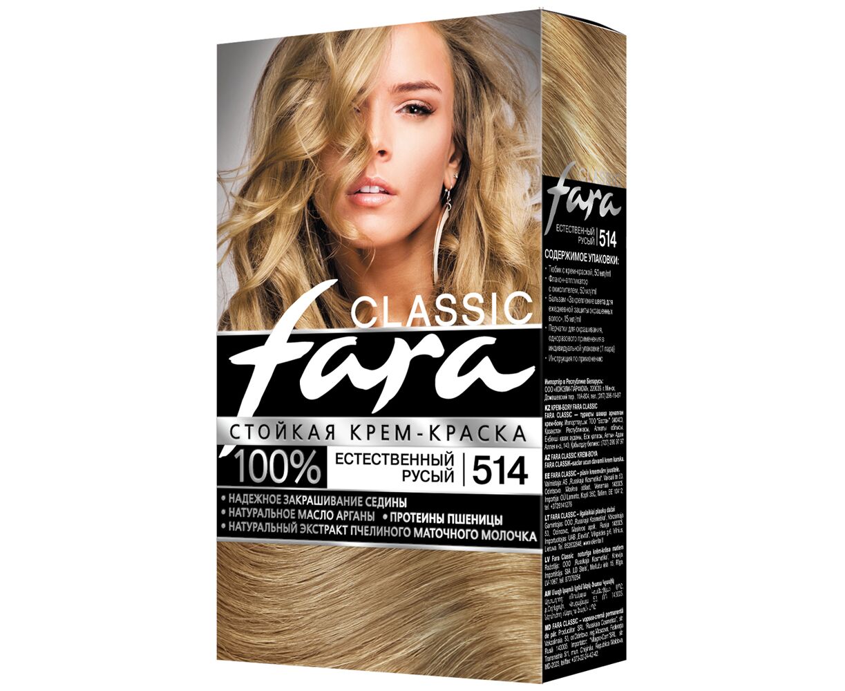 Фара -classic  514 ест.русый 135мл.краска д/волос*3/6