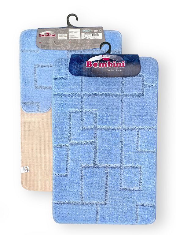 Набор ковриков для ванной BENGAL One Color 50*80 см 2 шт, голубой Blue LUEZE