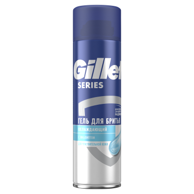 Гель для бритья GILLETTE TGS Sensitive Skin (для чувствительной кожи) с эффектом охлаждения 200 мл
