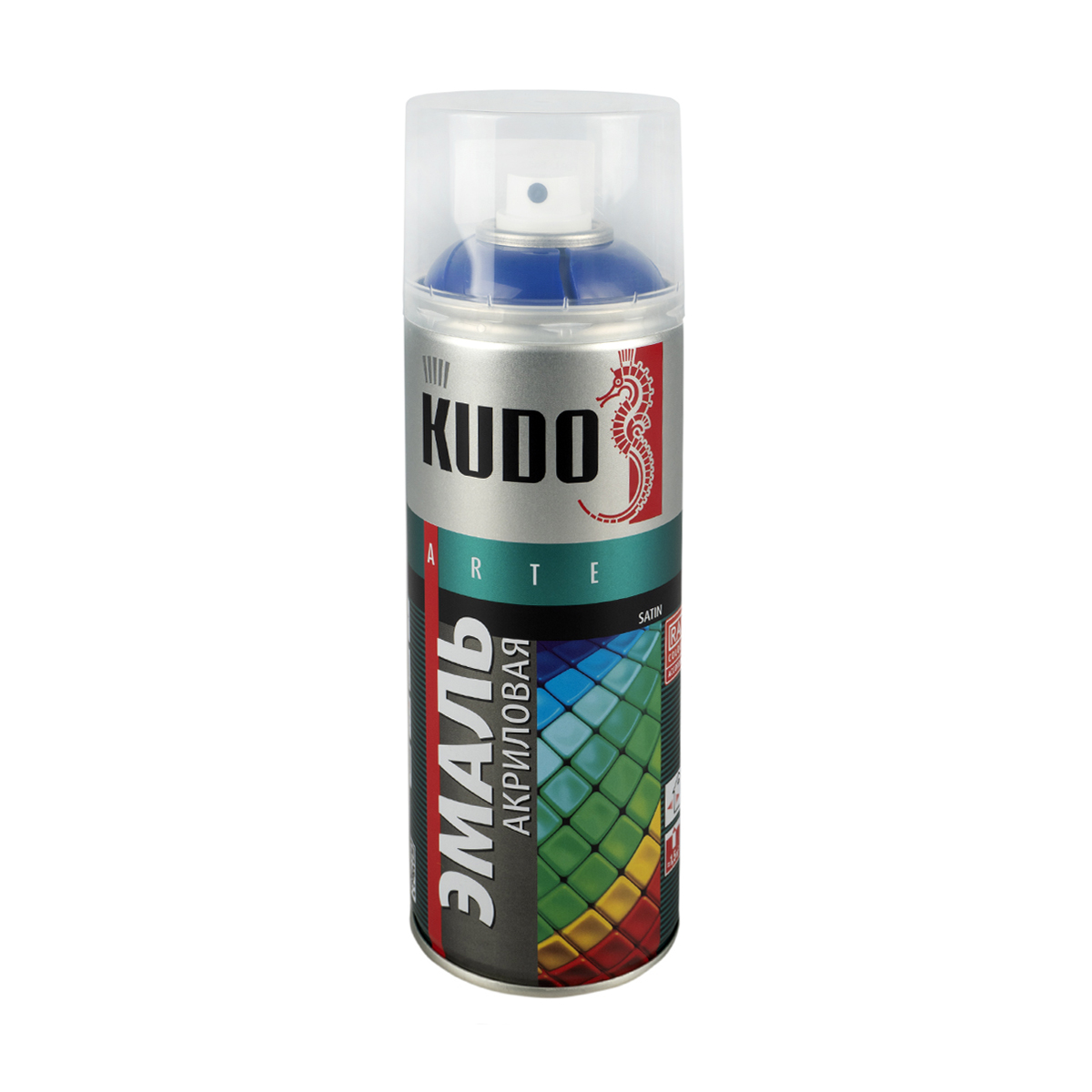 Аэрозольная акриловая краска Kudo Satin KU-0A5002, 520 мл, RAL 5002, синяя