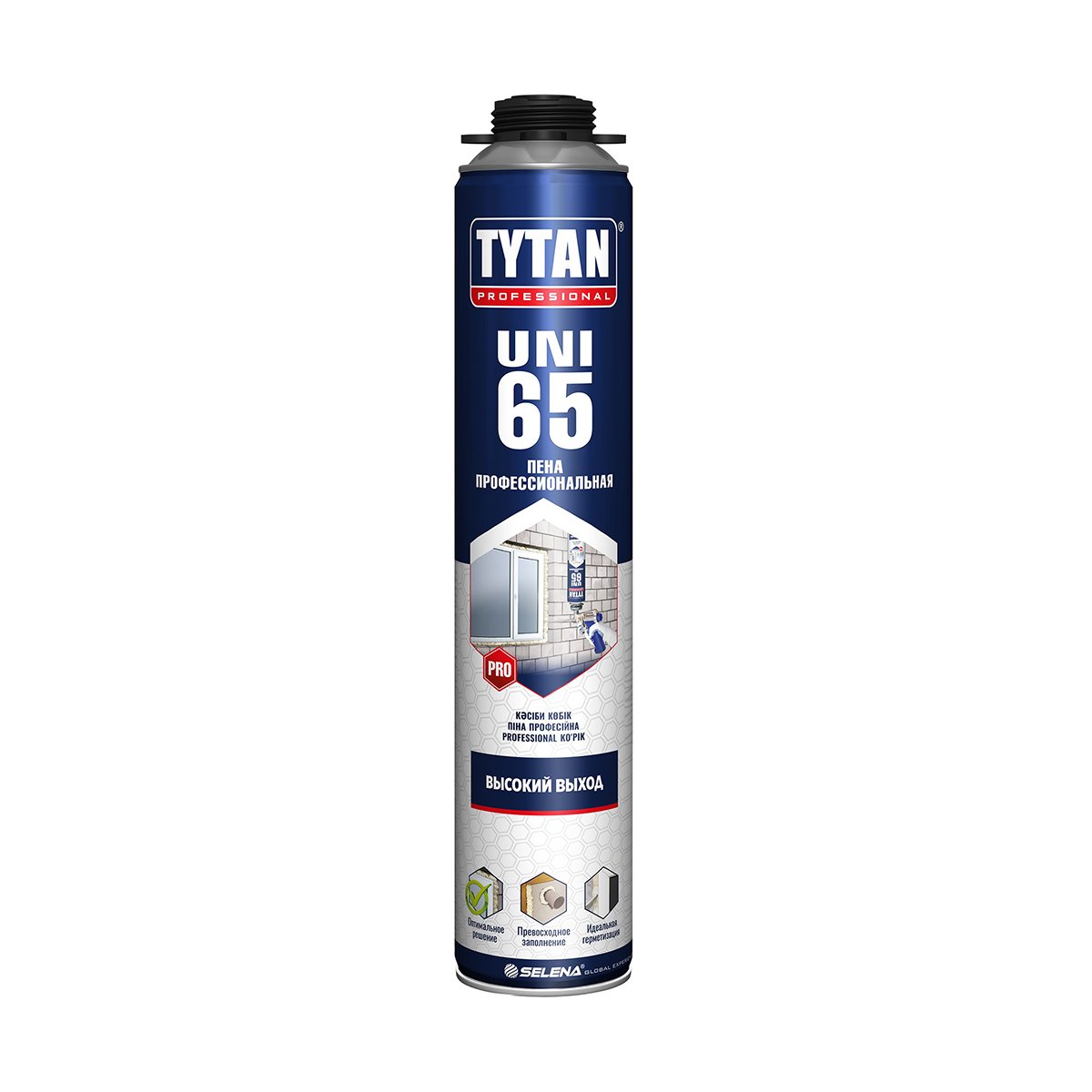 Профессиональная монтажная пена с увеличенным выходом Tytan Professional 65 Uni 16968, 750 мл