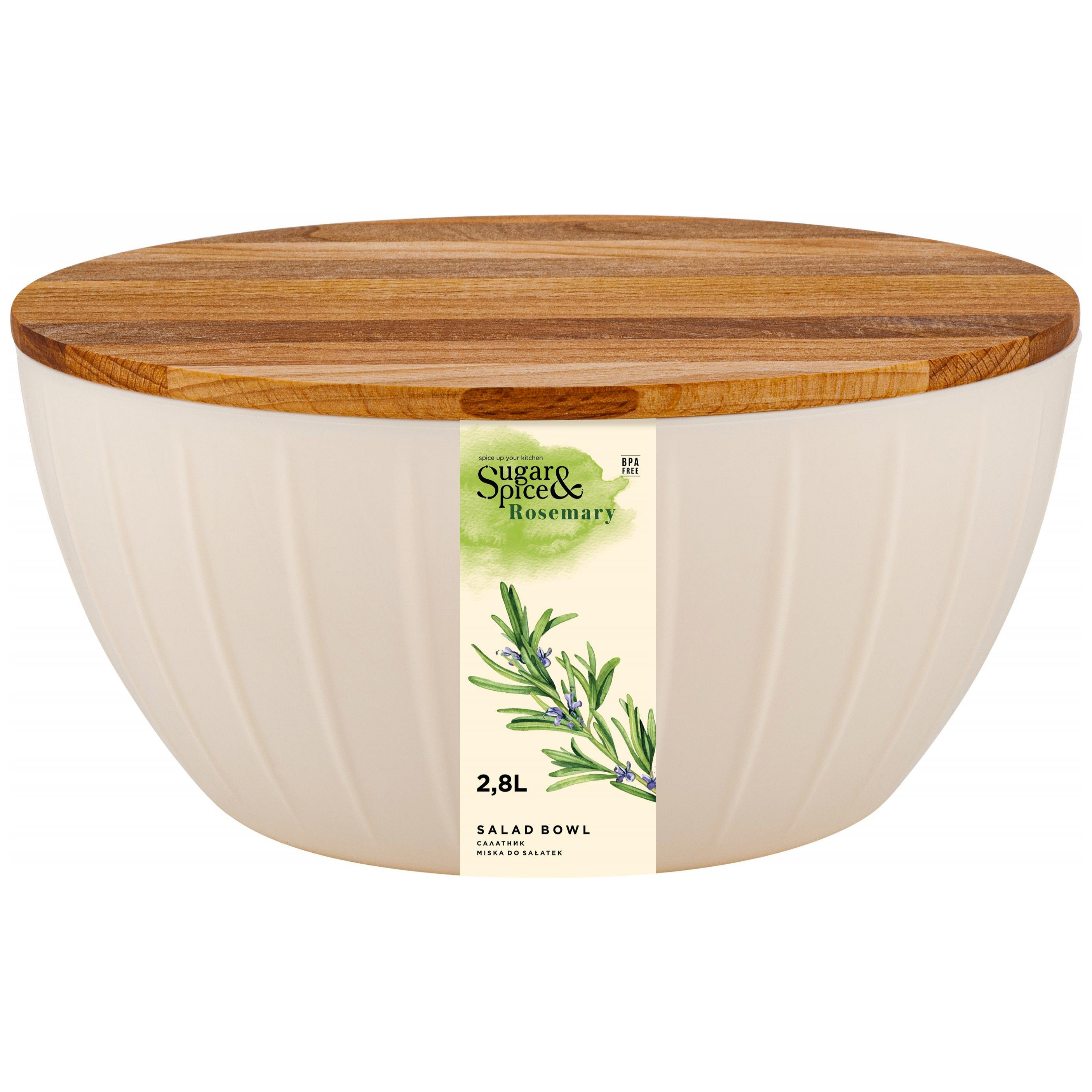 Салатник Sugar&Spice Rosemary, 2.8 л, с деревянной крышкой