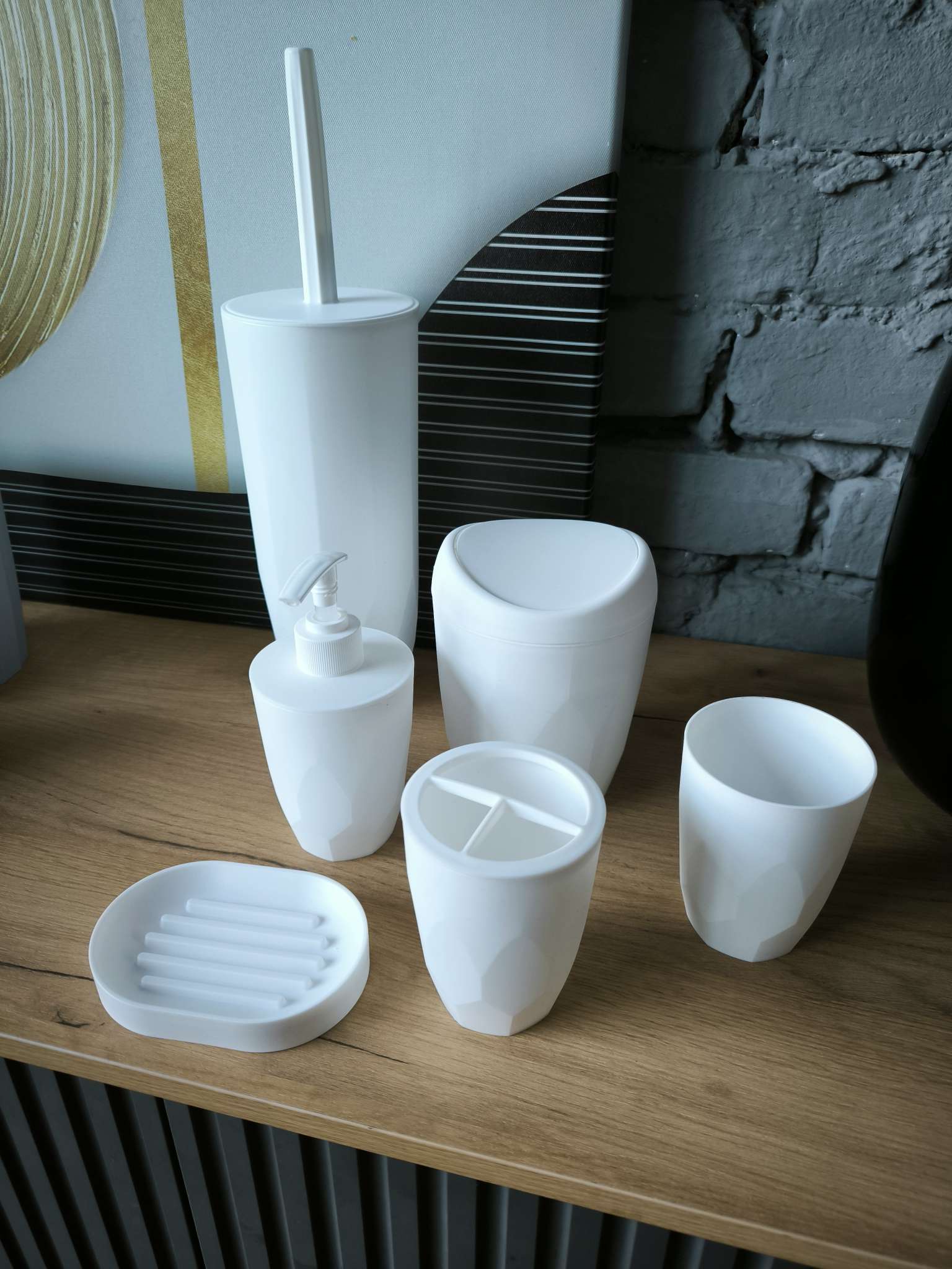 Комплект WC (ершик+подставка) Keeplex Light, белое облако
