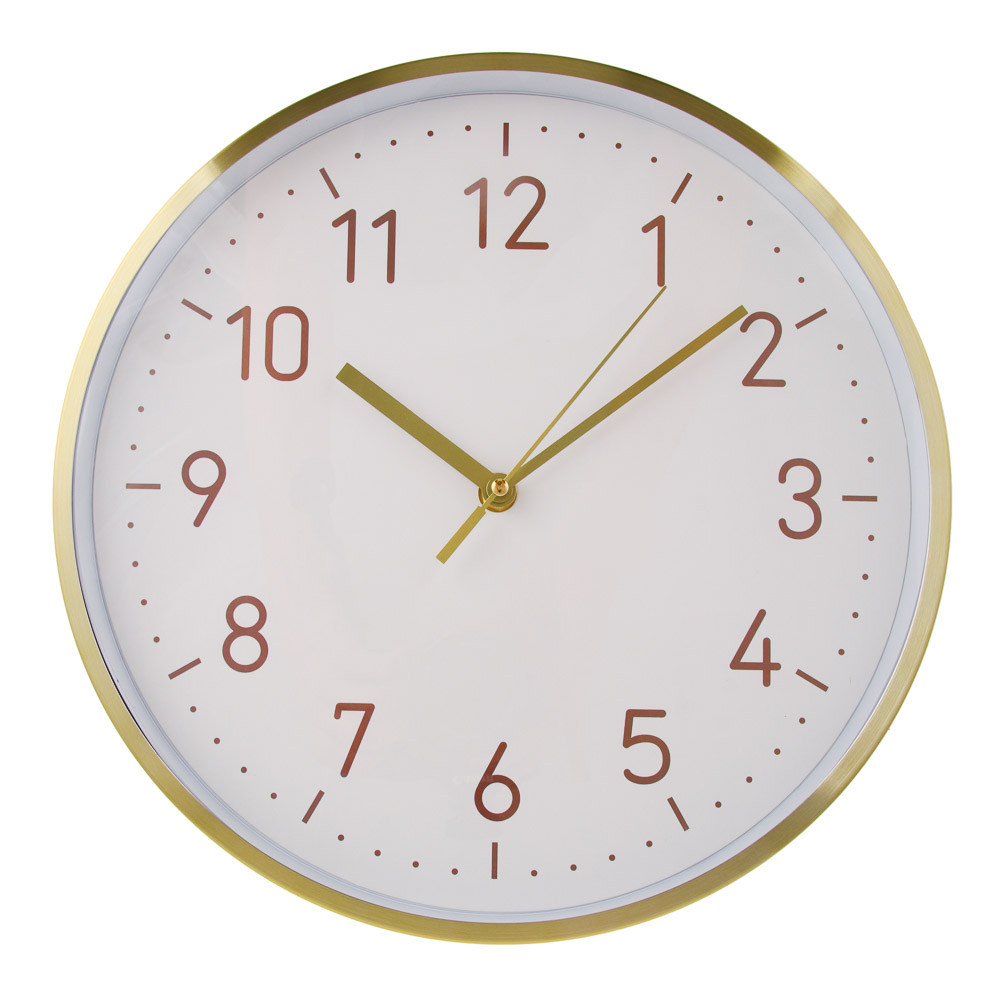 Часы настенные круглые LADECOR CHRONO, металл, d30 см, 1xAA, цвет белый