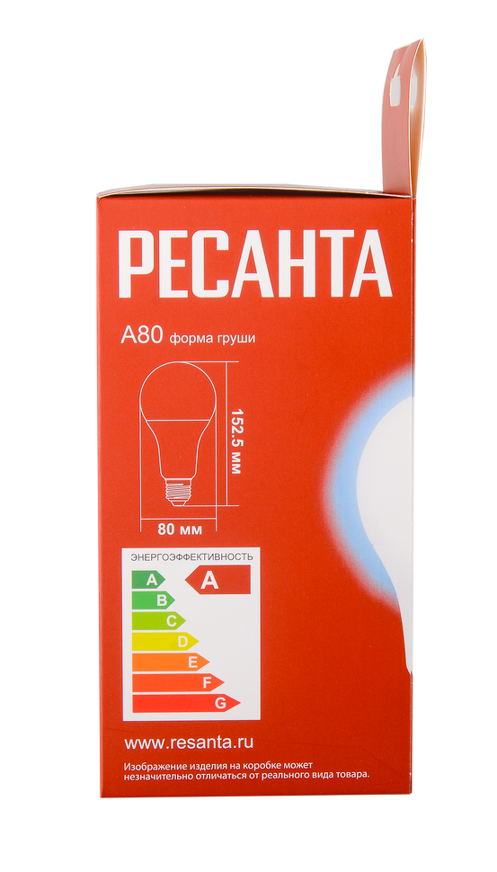 Лампа светодиодная LL-R-A80-20W-230-6K-E27 (груша, 20Вт, холод., Е27) Ресанта 76/1/76