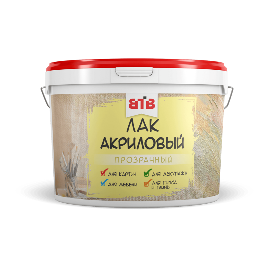 Лак акриловый ВТВ глянцевый бесцветный, 10 кг