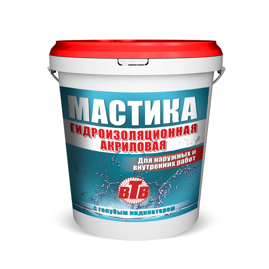Мастика ВТВ гидроизоляционная акриловая, 3 кг, ведро					