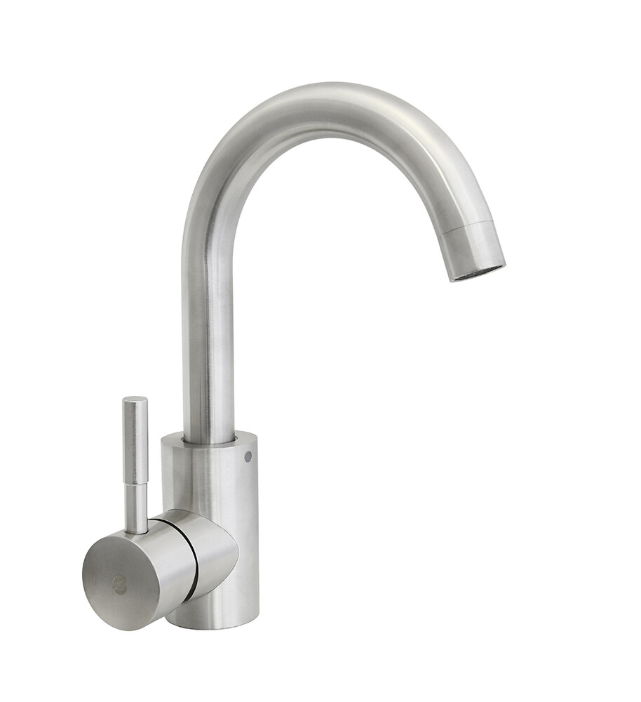 Смеситель Кухня SANTREK AQUA-940 "INOX" шар d-35 нерж,низкий излив