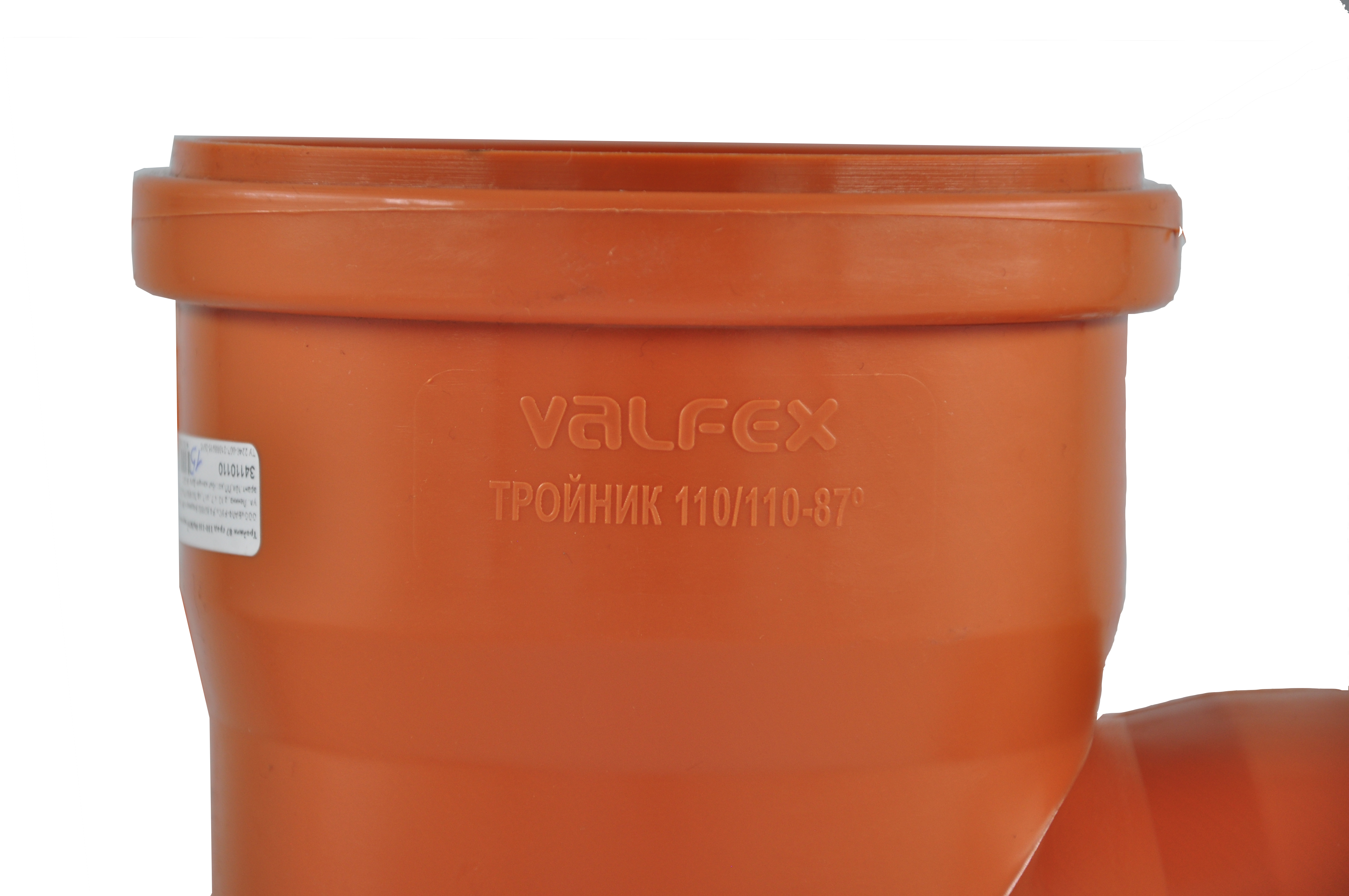 Тройник 87,5°/110×110 мм, РЫЖИЙ, для наружной канализации, VALFEX