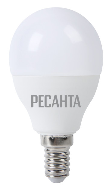 Лампа светодиодная LL-R-G45-7W-230-4K-E14 (шар, 7Вт, нейтр., Е14) Ресанта 76/1/8
