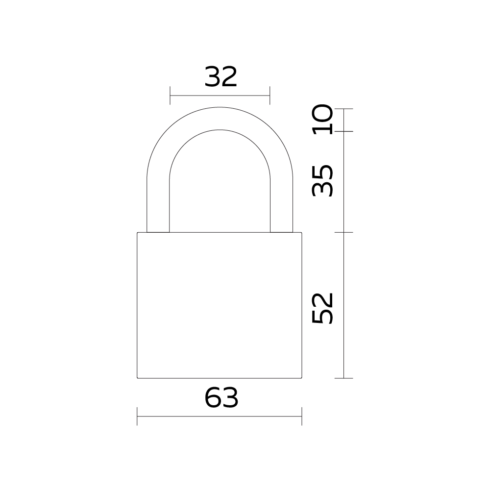 Замок навесной PL-UNI-0163  3key англ. /блистер (FUARO)