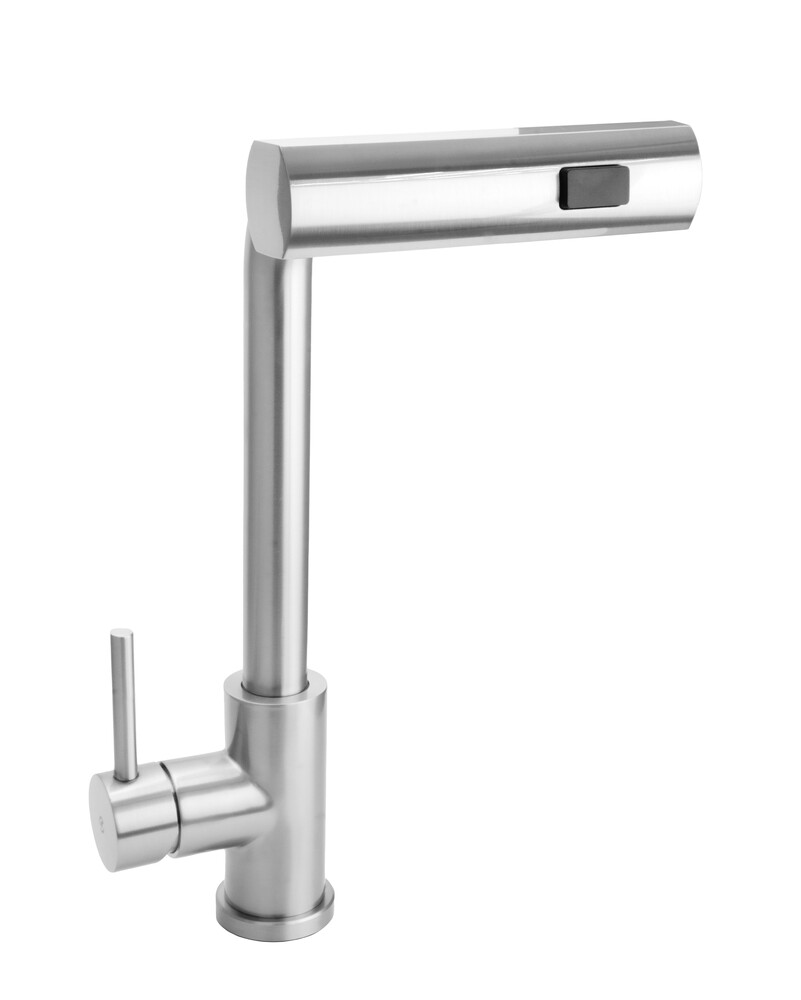 Смеситель Кухня SANTREK AQUA-824 "INOX"шар d-35 нерж.Многофункцион. выдвижной излив-лейка (сатин)