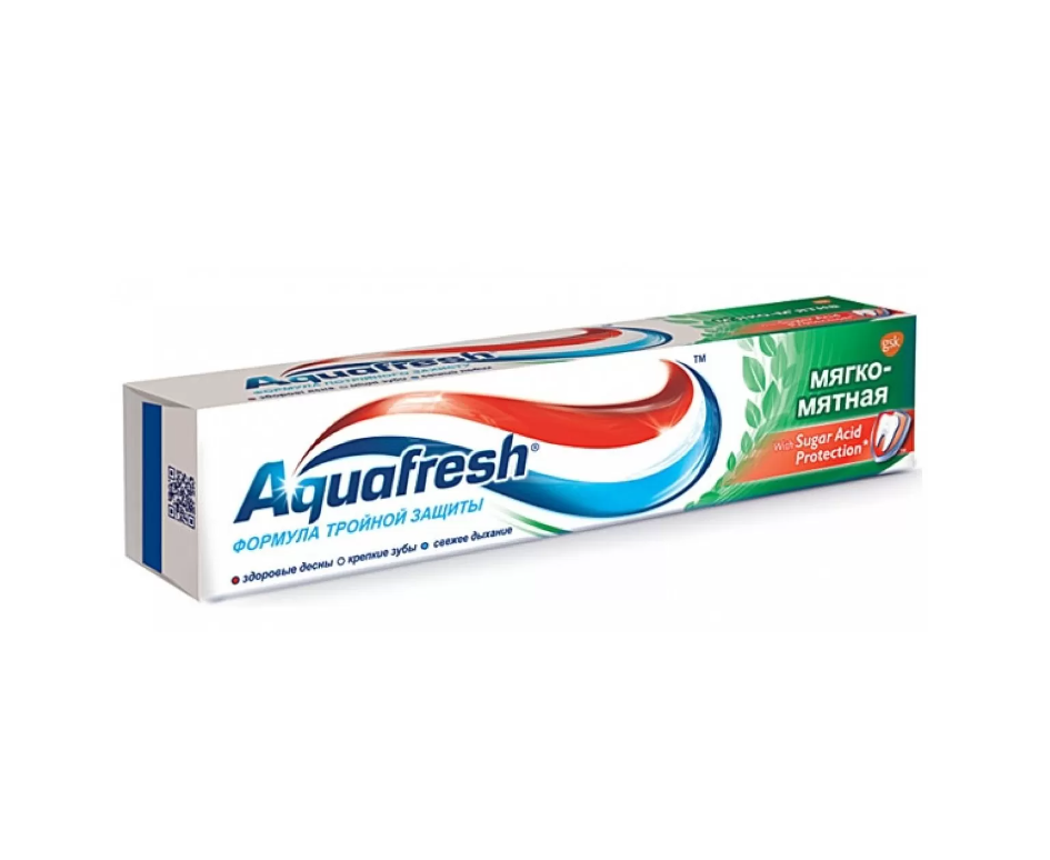 Зубная паста Aquafresh, 100 мл, Тройная защита Мягко-мятная