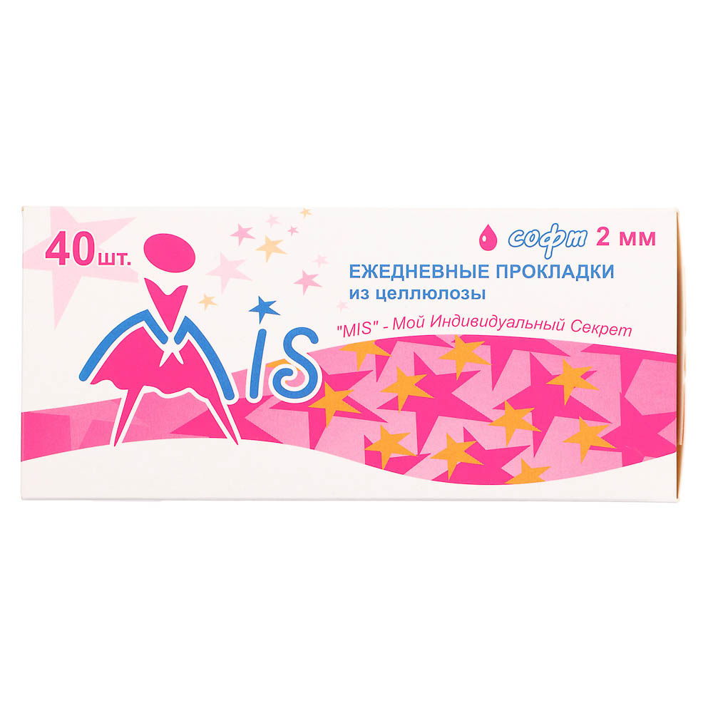 Прокладки ежедневные MIS из целлюлозы софт, к/у, 40 шт