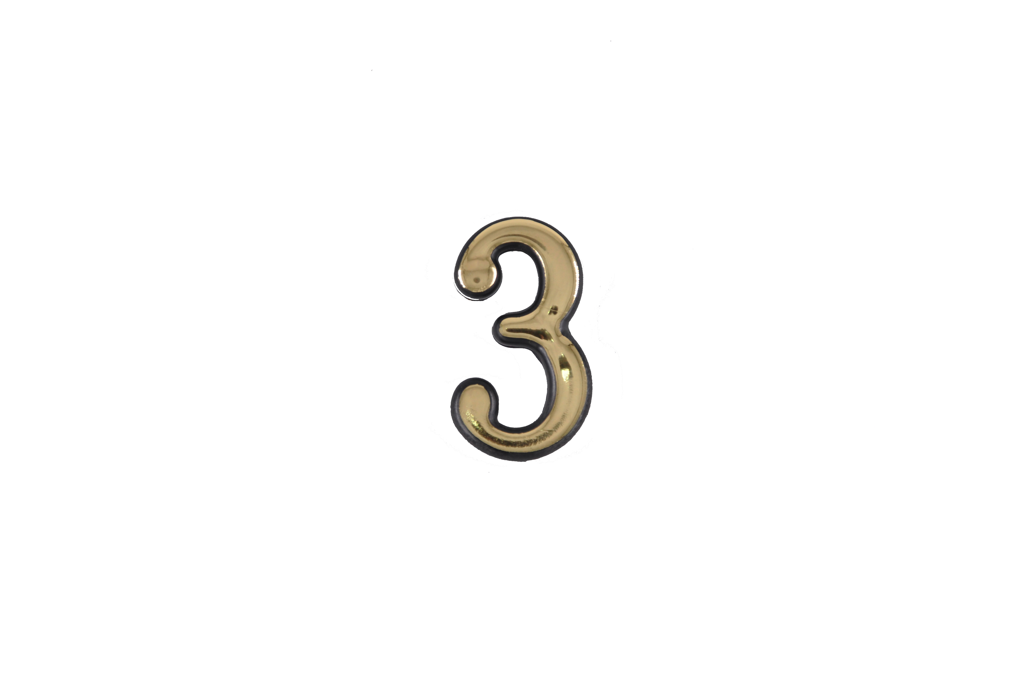 Цифра дверная АЛЛЮР пластик "3" золото 