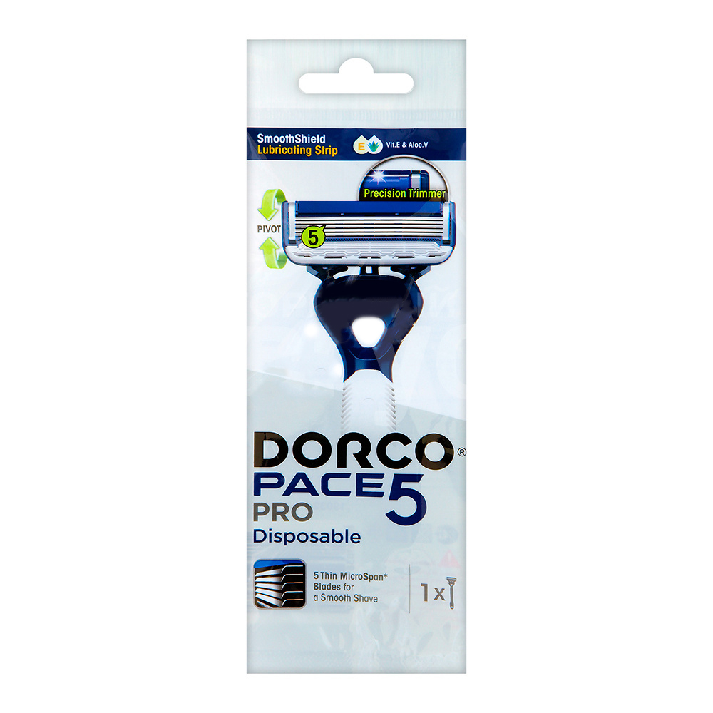 Станок для бритья Dorco PACE 5 PRO, одноразовый,5 лезвий+1 лезвие триммер плавающая головка, увлажня