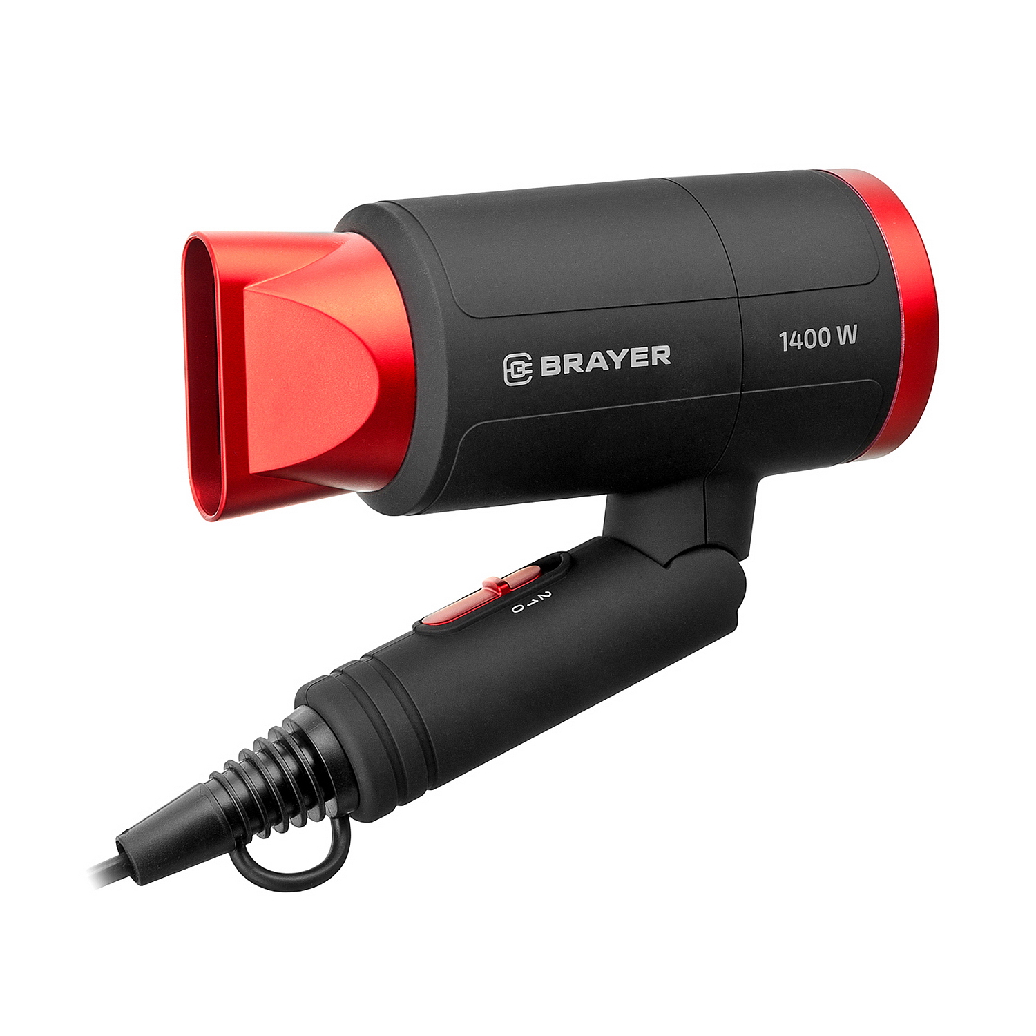 Фен BRAYER BR3040,1400 Вт, 2 скорости, складная ручка