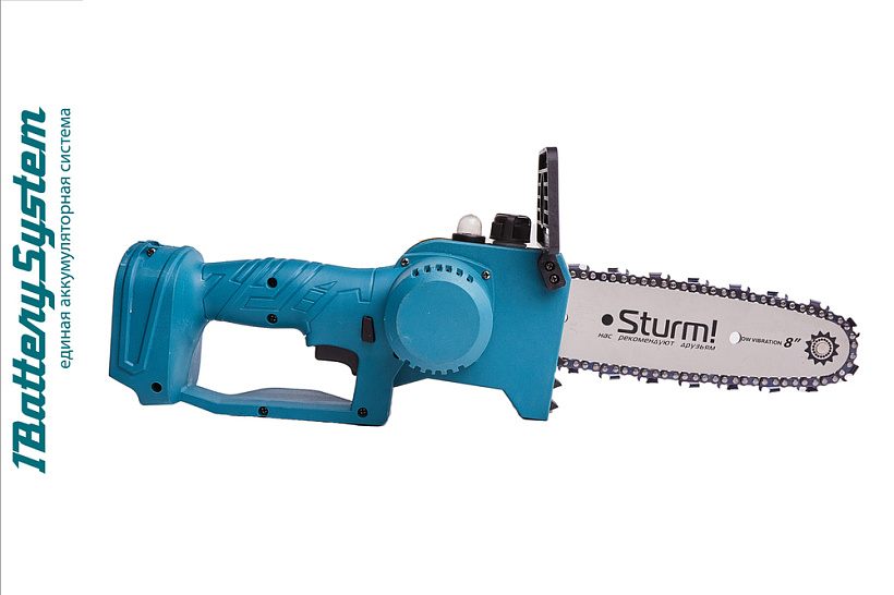 Пила цепная аккумуляторная б/щ Sturm!,18В,1BatterySystem,шина 20см,без АКБ и ЗУ