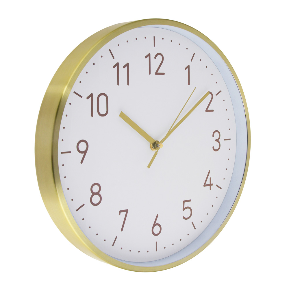 Часы настенные круглые LADECOR CHRONO, металл, d30 см, 1xAA, цвет белый