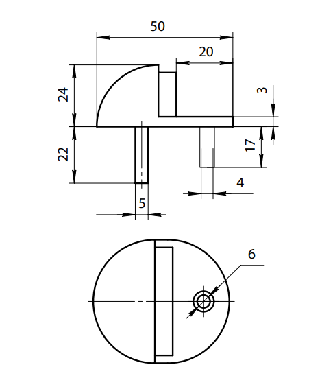 Упор дверной Apecs DS-0002-CR