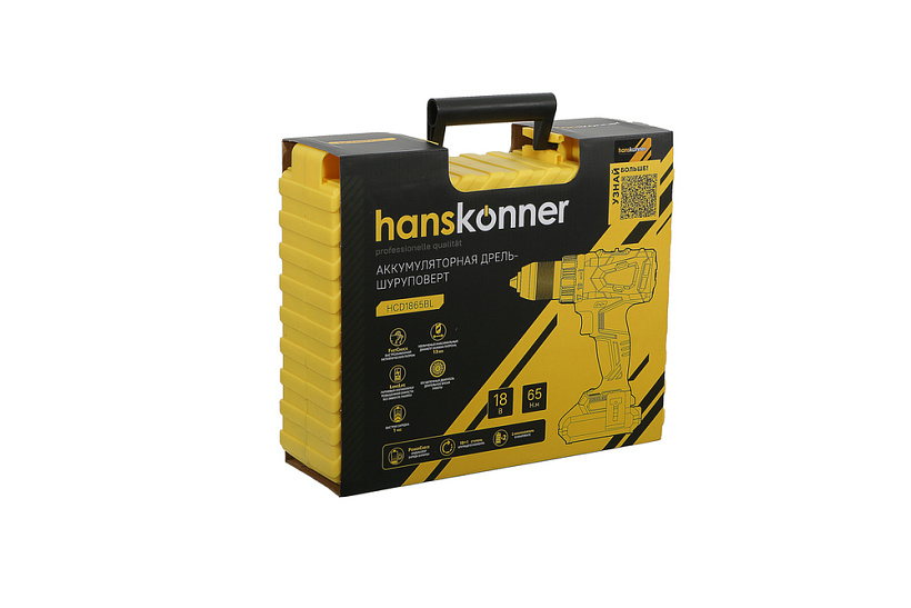 Аккумуляторный шуруповерт Hanskonner HCD1865BL Unibattery