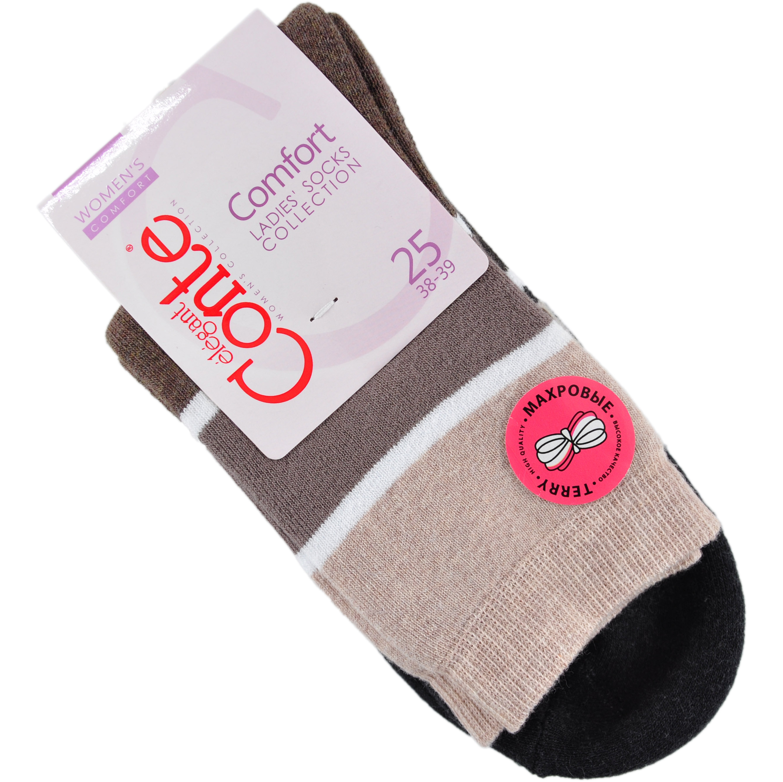 Носки жен. хлопковые CE COMFORT (махровые) 7С-47СП, р.25, 212 шоколадный