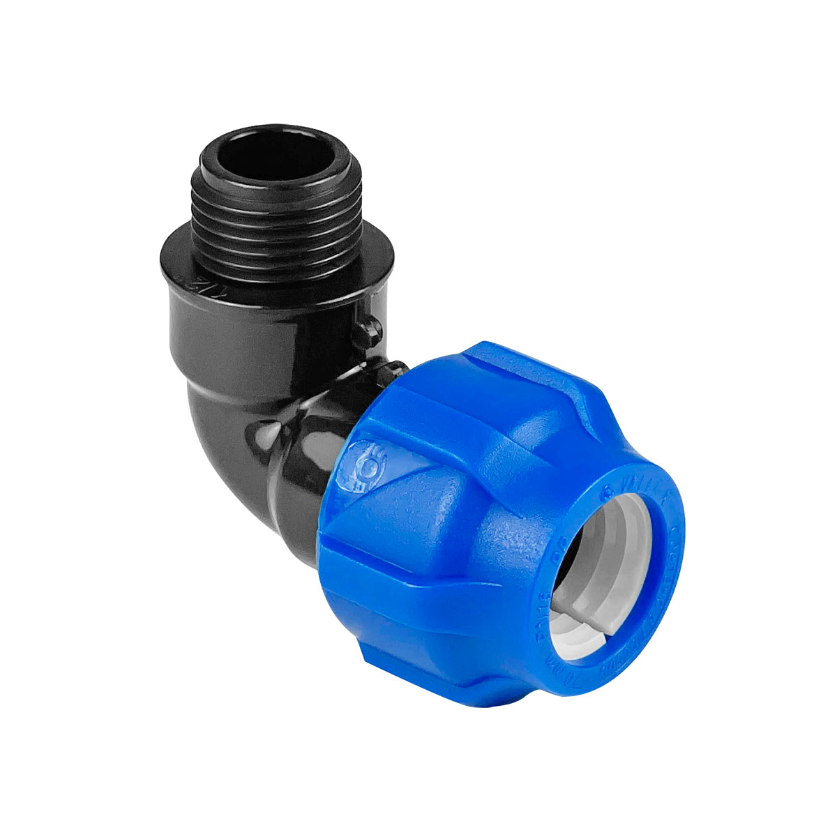 Отвод ПНД компрессионный с наружной резьбой 20х3/4", Valfex