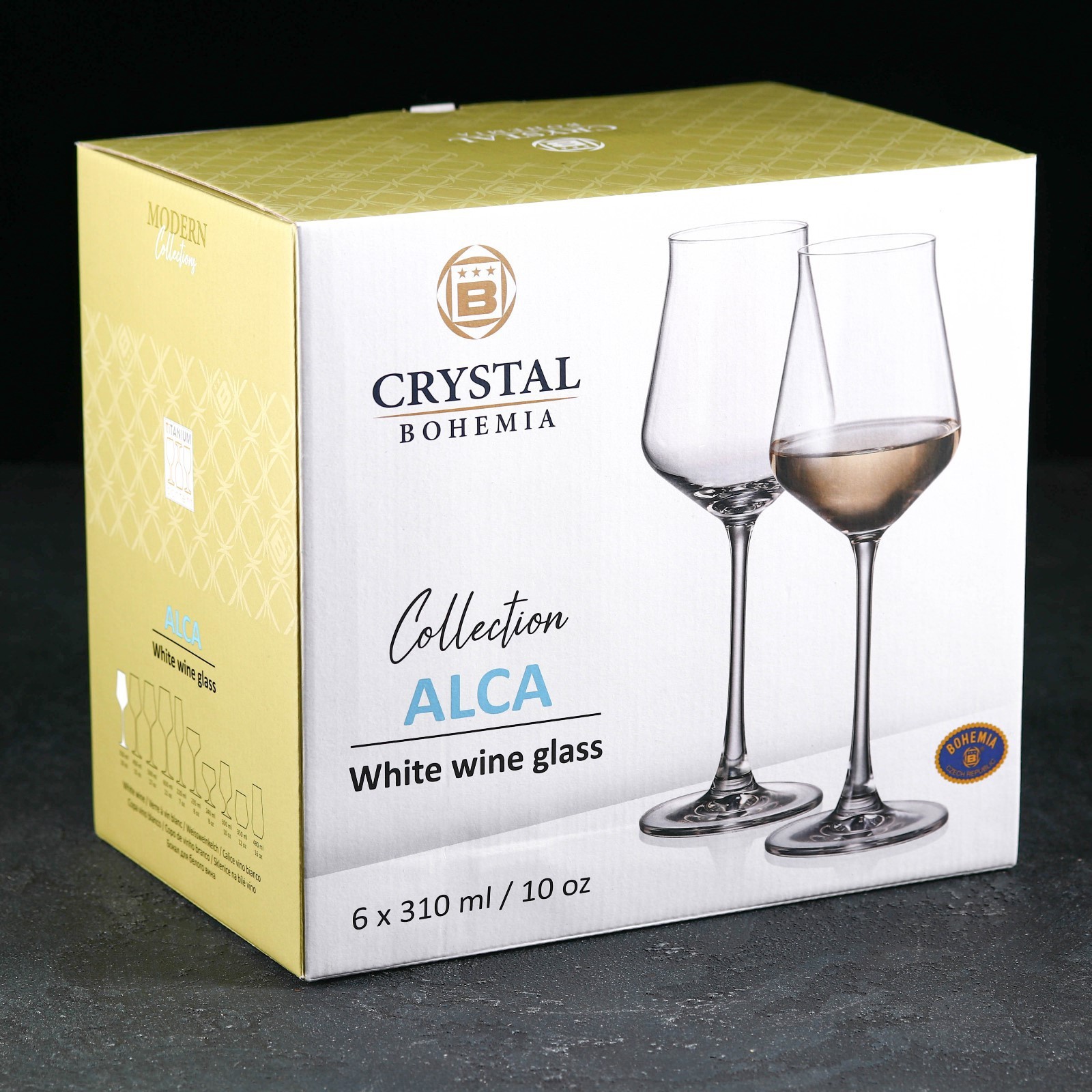 Набор бокалов для вина CRYSTALITE BOHEMIA Alca 310 мл 6 шт