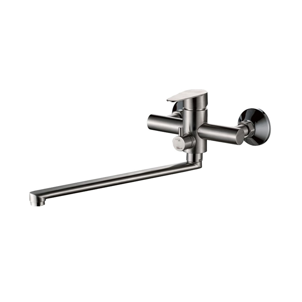 Cмеситель для ванны, длинный излив, нержавеющая сталь, VALFEX Rigel Steel 