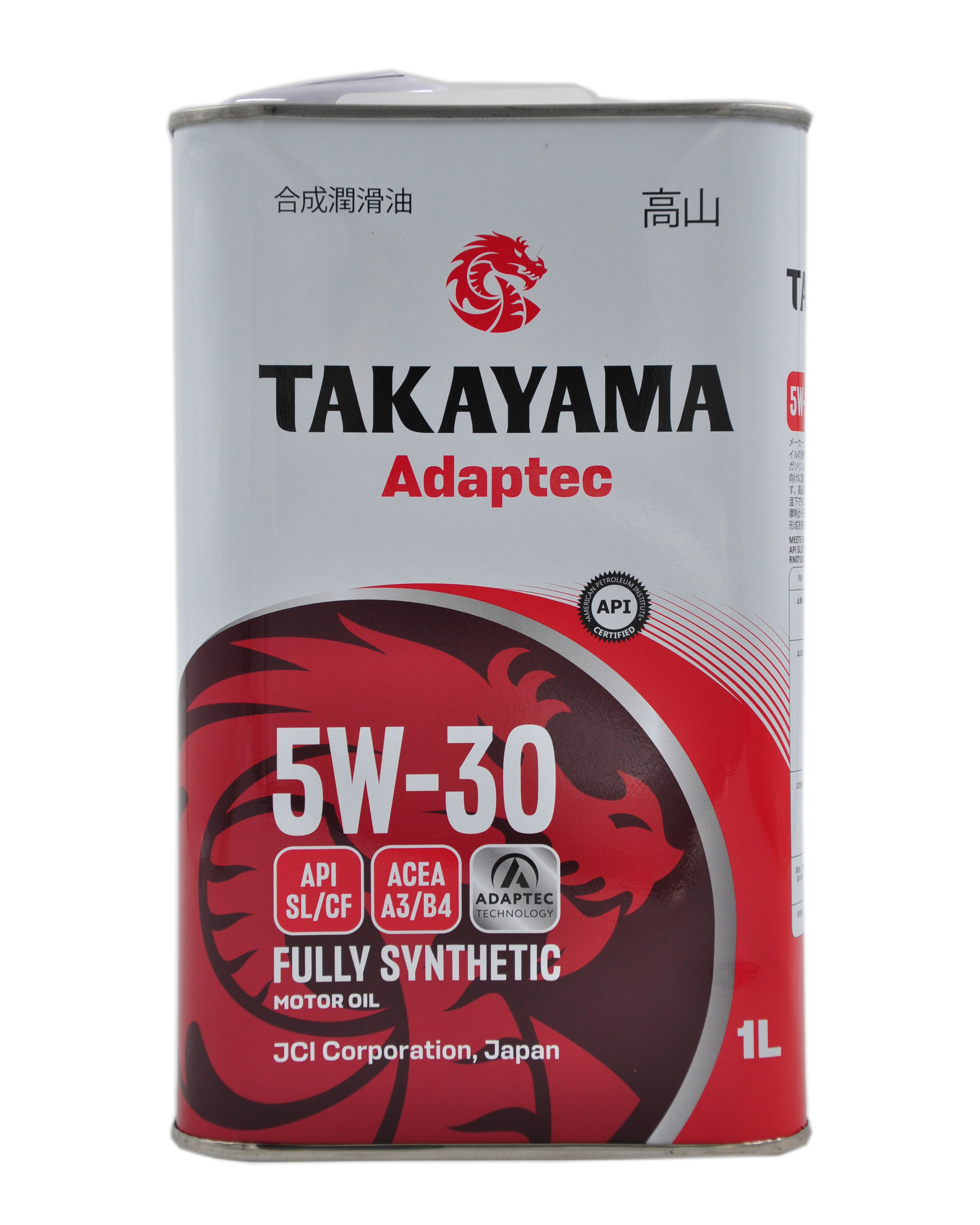 Моторное масло TAKAYAMA Adaptec 5W‑30 синтетическое, 1 л, ACEA A3/B4, API SL/CF