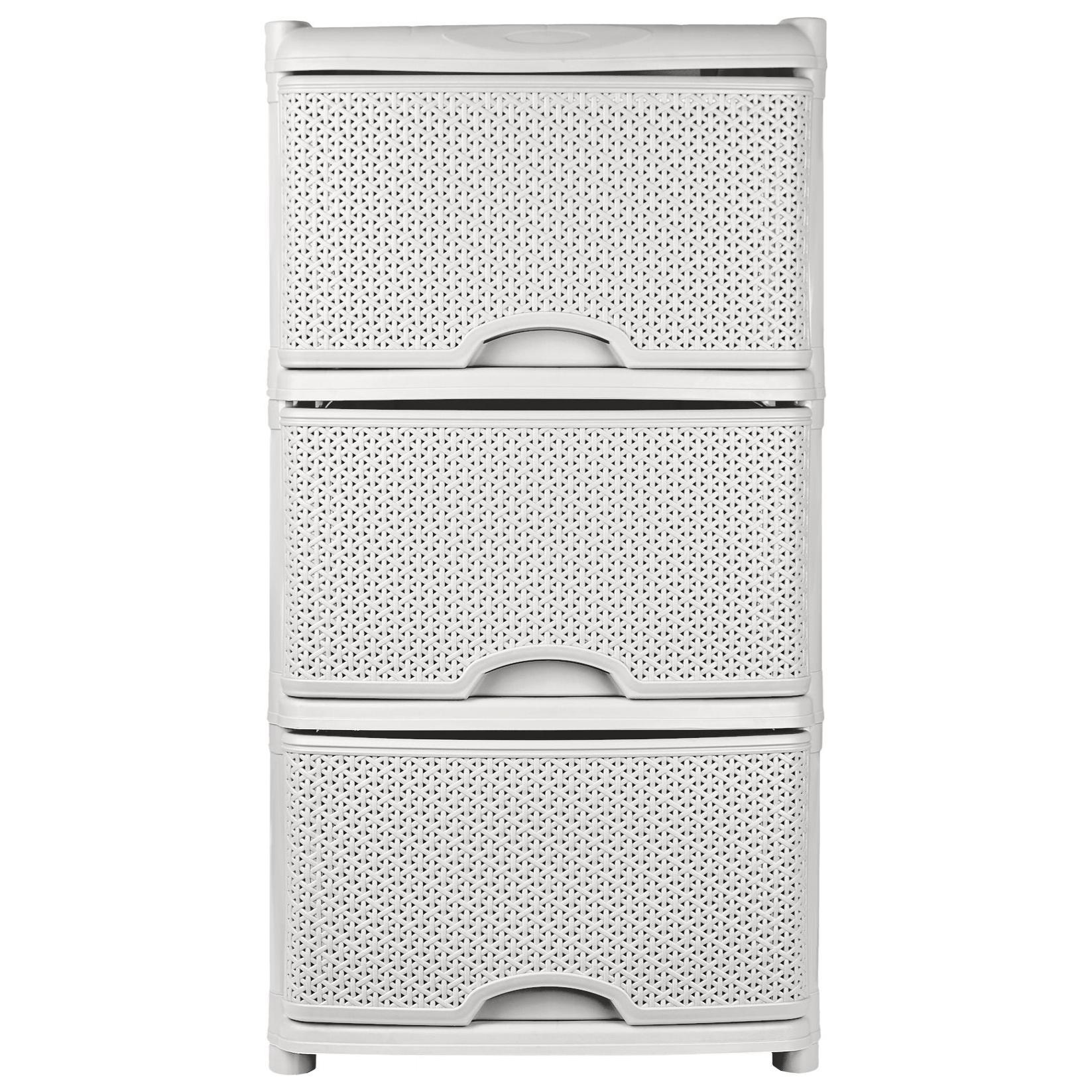 Комод Keeplex Rattan, трехсекционный. 48х41х72.3 см, белое облако