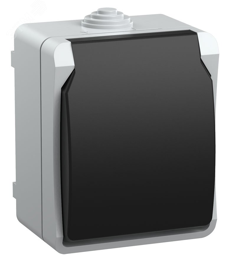 Розетка наружная ФОРС с заземлением с крышкой IP54