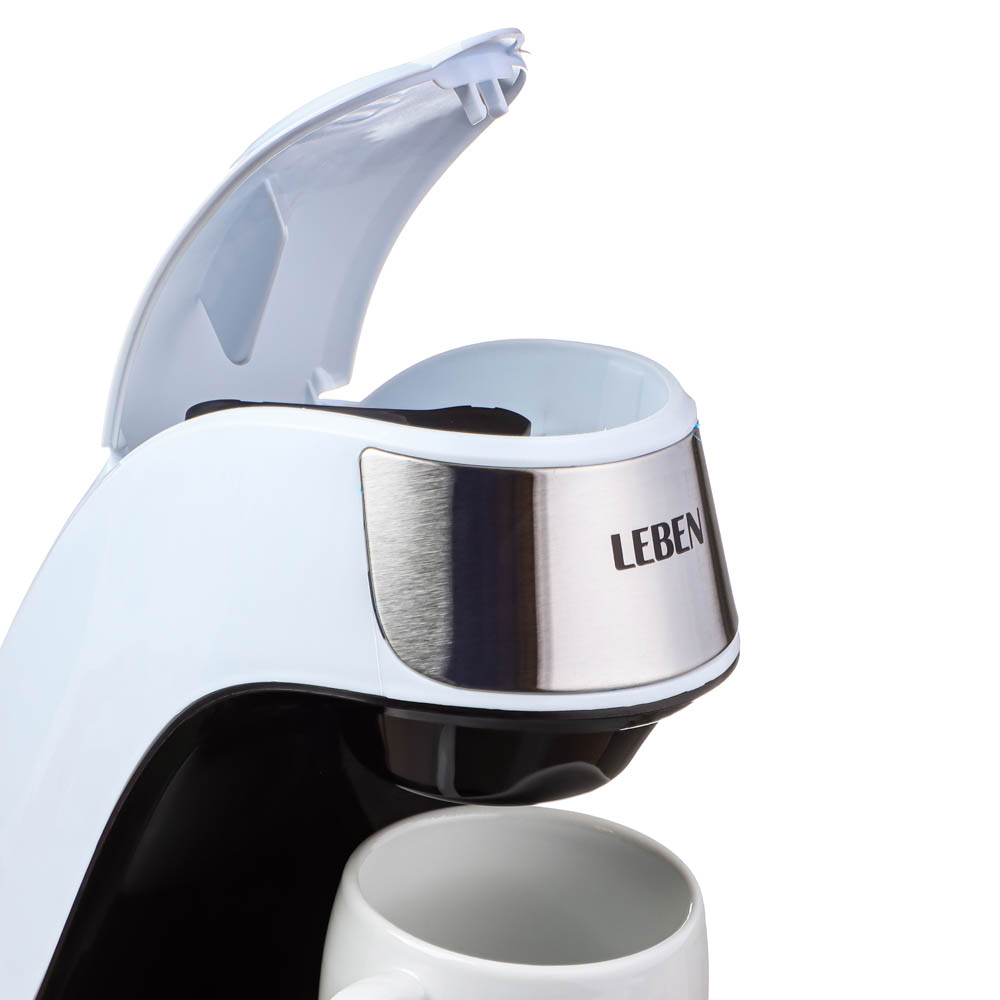 Кофеварка капельная LEBEN 500Вт, 240 мл, керамическая чашка, белый