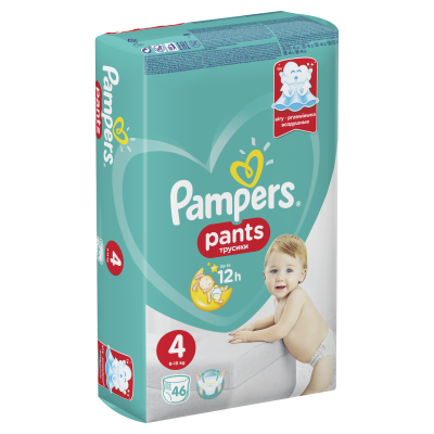 PAMPERS Подгузники-трусики Pants для мальчиков и девочек Maxi (9-15кг)  46 шт.