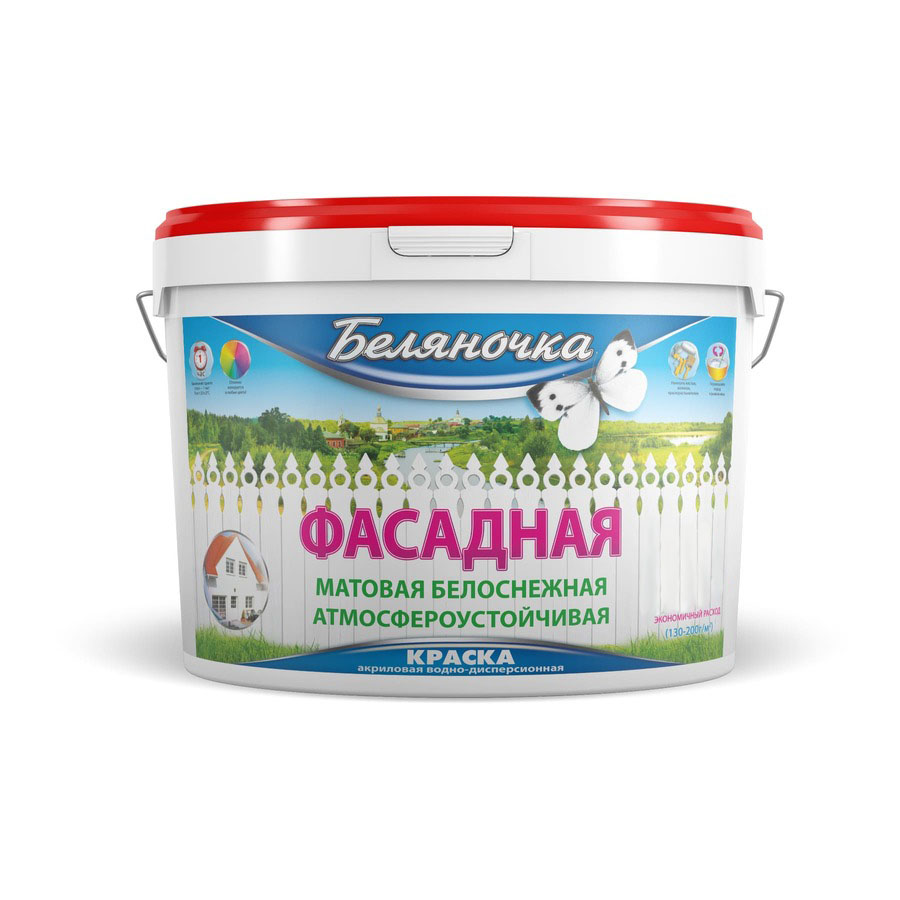 Краска Беляночка фасадная, 14 кг, ведро