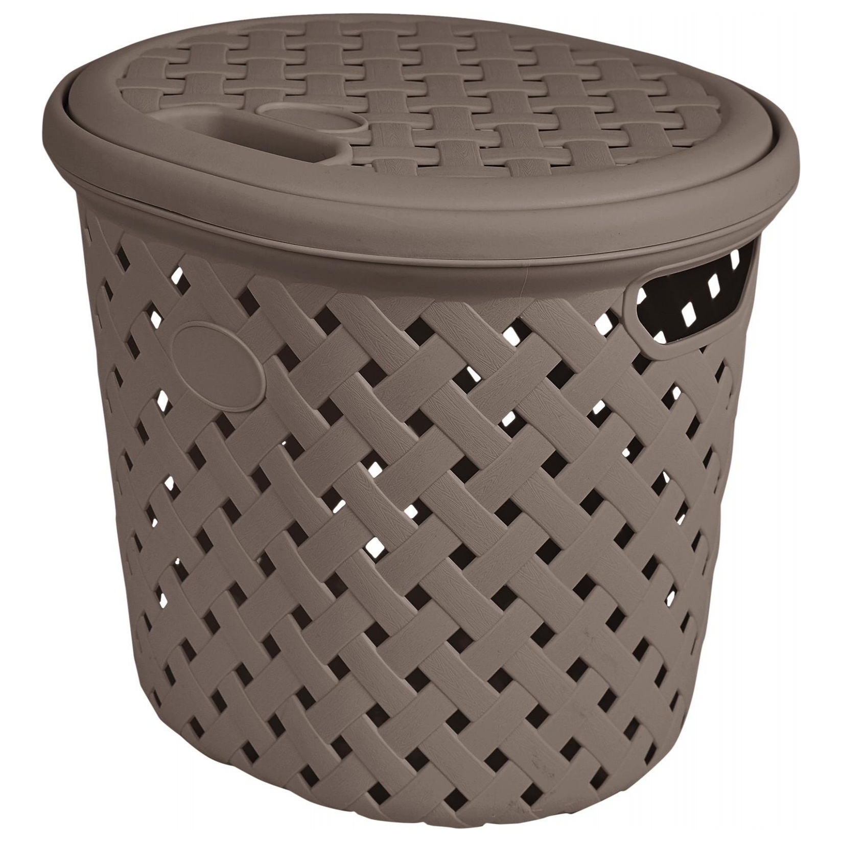 Корзина для белья Plast Team Rattan, 14 л, 325х280х280 мм, шоколадный мокко