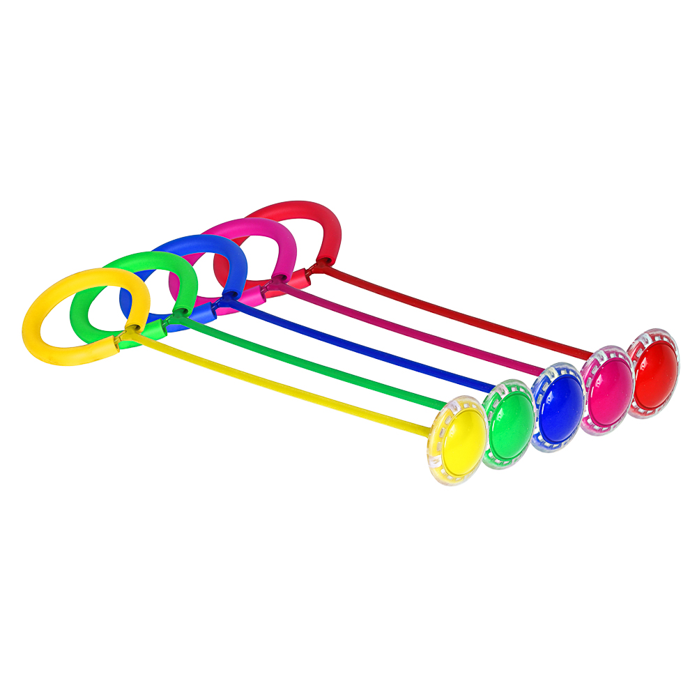 Нейроскакалка на ногу со светящимся роликом SILAPRO, PA,PP,PVC,PU,65x16x9см, 5 цветов